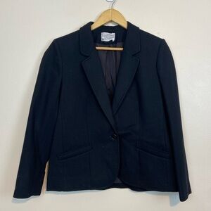 Vintage Pendleton 100% Virgin Wool Blazer Classic Black Tailored Jacket